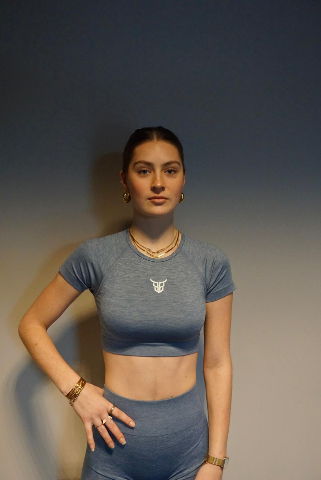 Seamless Short sleeve set - Steel blue