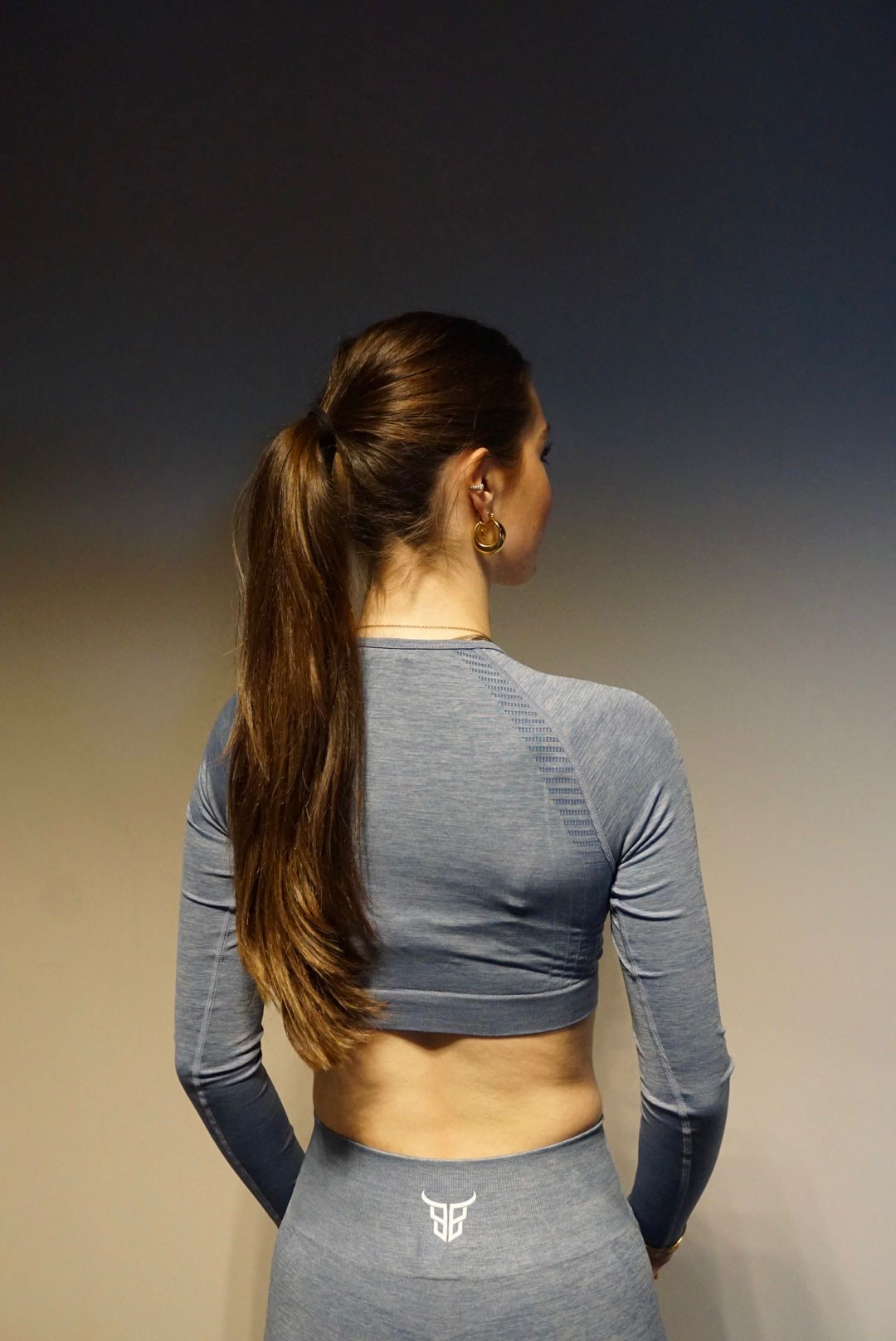 Seamless Long sleeve set - Steel blue