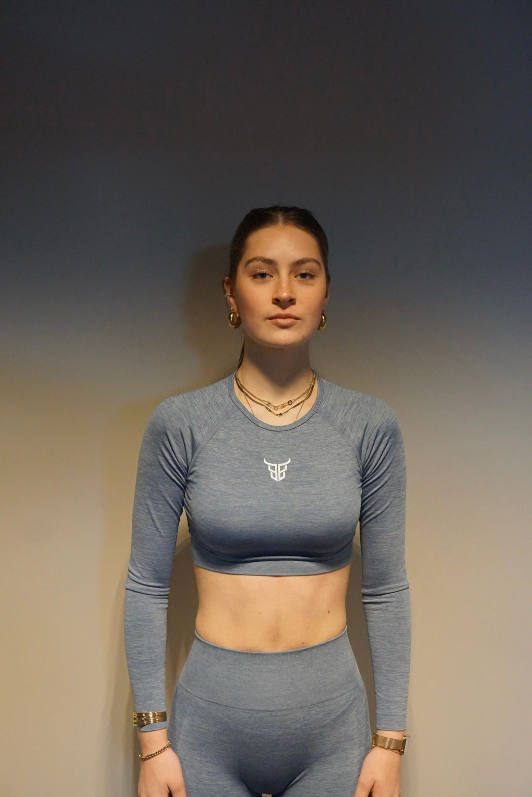 Seamless Long sleeve set - Steel blue